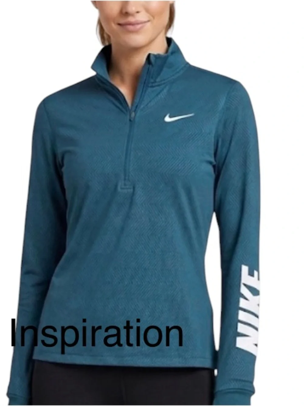 Nike Women's Teal Blue Half-Zip Athletic Pullover Size M Activewear Running